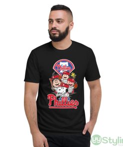 MLB Philadelphia Phillies Snoopy Charlie Brown Woodstock The Peanuts Movie Baseball Shirt - Short Sleeve T-Shirt