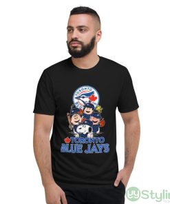 MLB Toronto Blue Jays Snoopy Charlie Brown Woodstock The Peanuts Movie Baseball Shirt - Short Sleeve T-Shirt