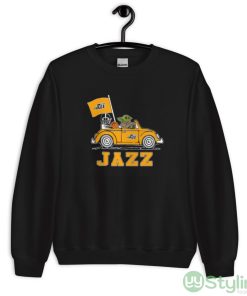NBA Basketball Utah Jazz Darth Vader Baby Yoda Driving Star Wars Shirt - Unisex Crewneck Sweatshirt
