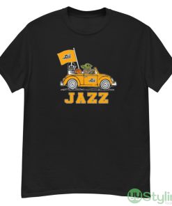 NBA Basketball Utah Jazz Darth Vader Baby Yoda Driving Star Wars Shirt - G500 Men’s Classic T-Shirt