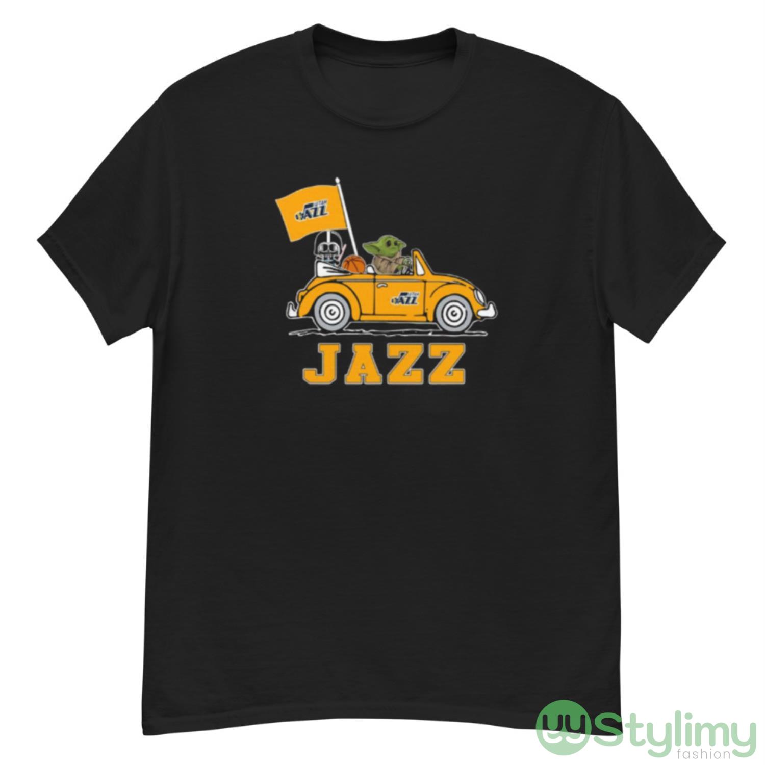 NBA Basketball Utah Jazz Darth Vader Baby Yoda Driving Star Wars Shirt 7 NBA Basketball Utah Jazz Darth Vader Baby Yoda Driving Star Wars Shirt - G500 Men’s Classic T-Shirt