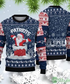 New England Patriots Christmas Santa Claus Pattern Ugly Christmas Sweater Product Photo 1