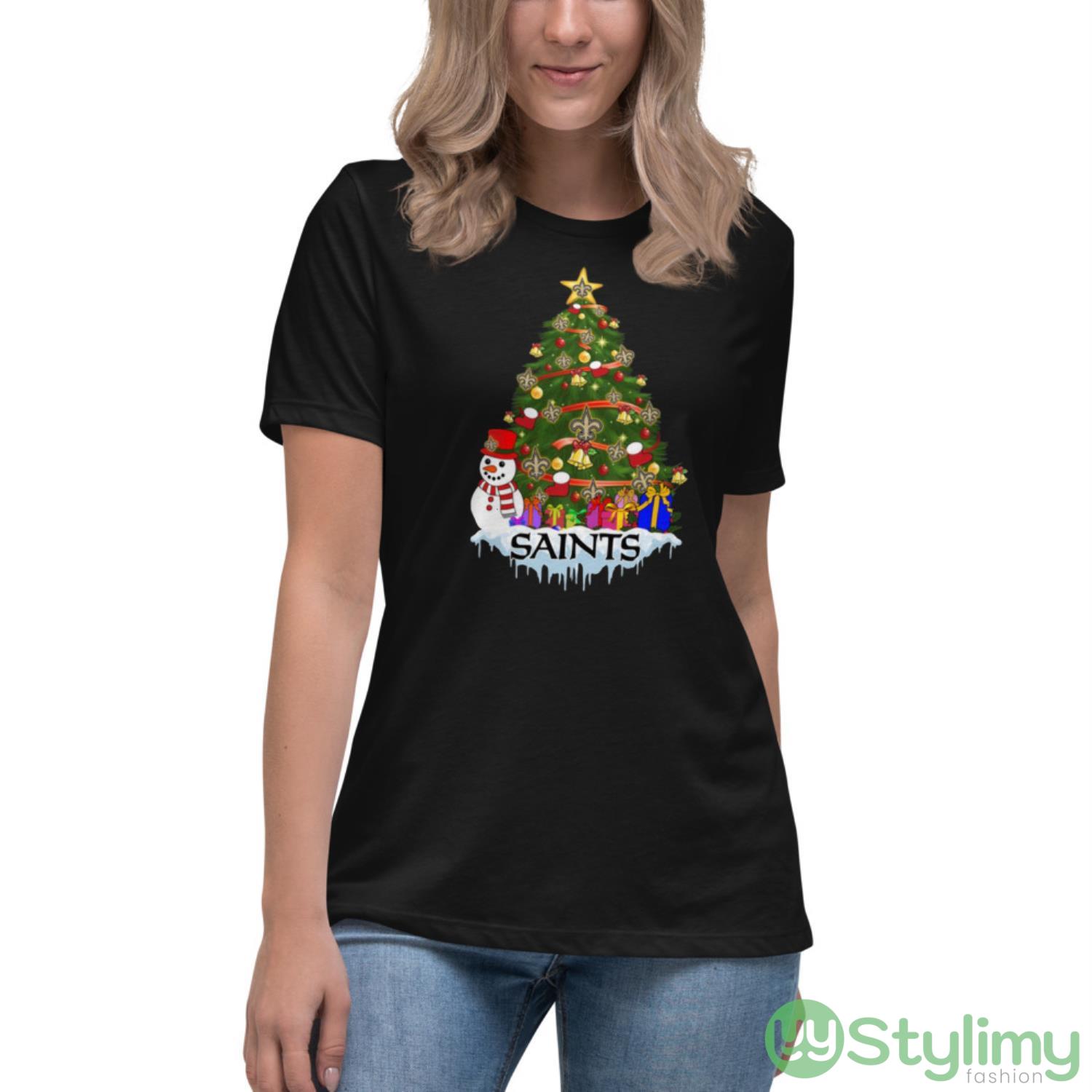 New Orleans Saints Merry Christmas Nfl Football Sports Shirt 7 New Orleans Saints Merry Christmas Nfl Football Sports Shirt - Women's Relaxed Short Sleeve Jersey Tee