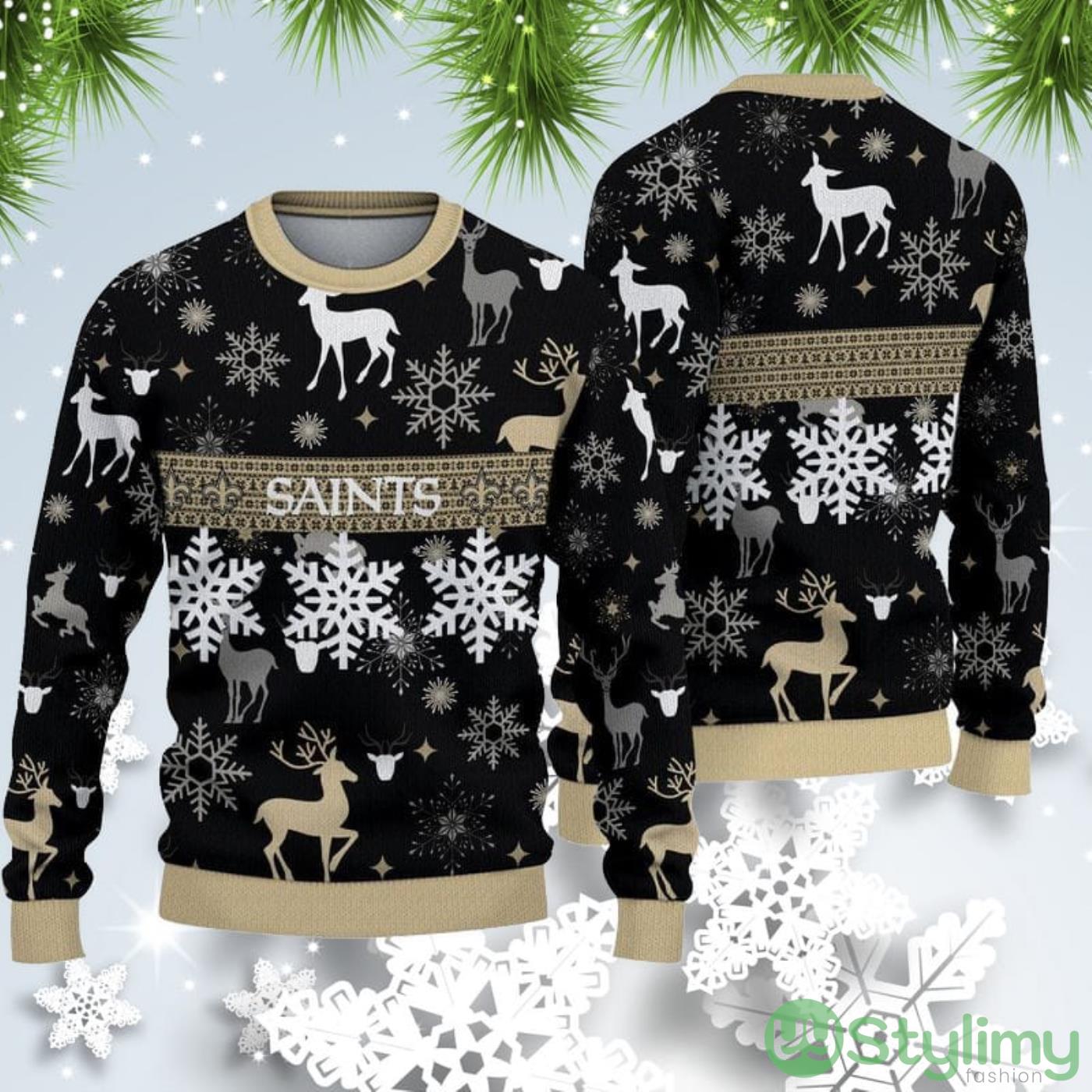 New Orleans Saints Pattern Ugly Christmas Sweater 3 New Orleans Saints Pattern Ugly Christmas Sweater Product Photo 1
