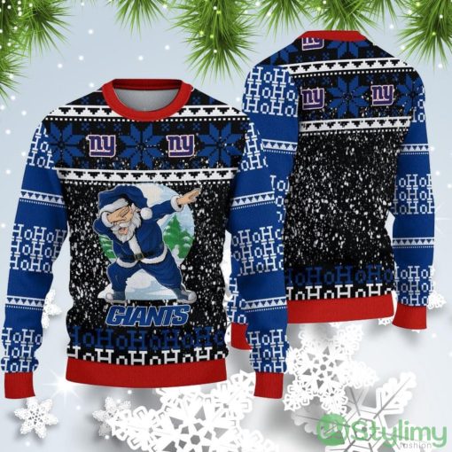 New York Giants Christmas Santa Claus Ugly Christmas Sweater Product Photo 1