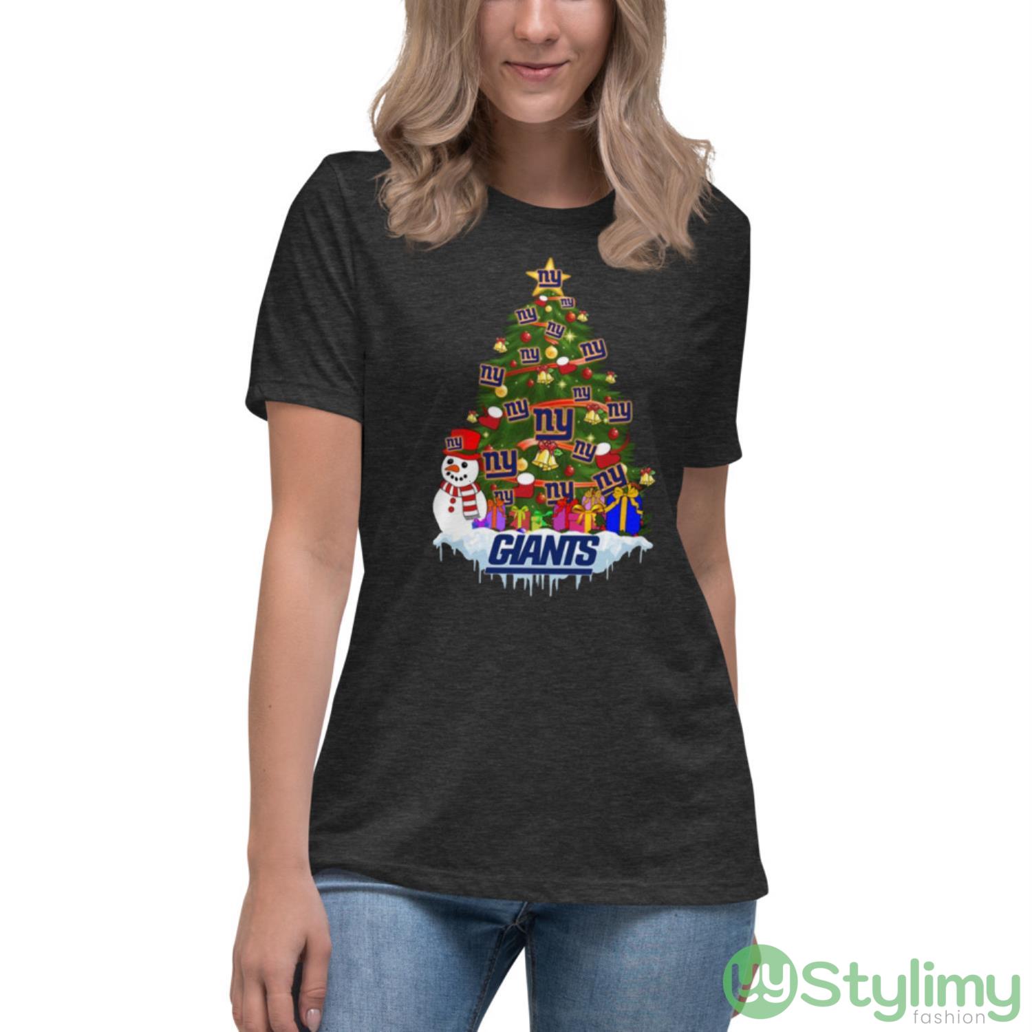 New York Giants Merry Christmas Nfl Football Sports Shirt 6 New York Giants Merry Christmas Nfl Football Sports Shirt - Women's Relaxed Short Sleeve Jersey Tee-1