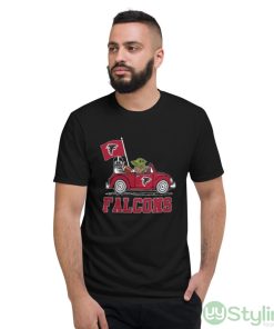 NFL Football Atlanta Falcons Darth Vader Baby Yoda Driving Star Wars Shirt - Short Sleeve T-Shirt