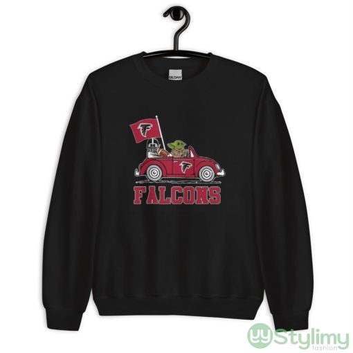NFL Football Atlanta Falcons Darth Vader Baby Yoda Driving Star Wars Shirt
