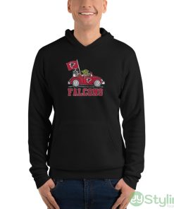 NFL Football Atlanta Falcons Darth Vader Baby Yoda Driving Star Wars Shirt - Unisex Fleece Pullover Hoodie