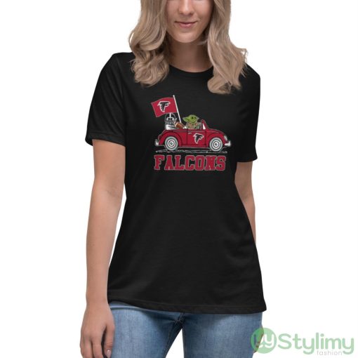 NFL Football Atlanta Falcons Darth Vader Baby Yoda Driving Star Wars Shirt