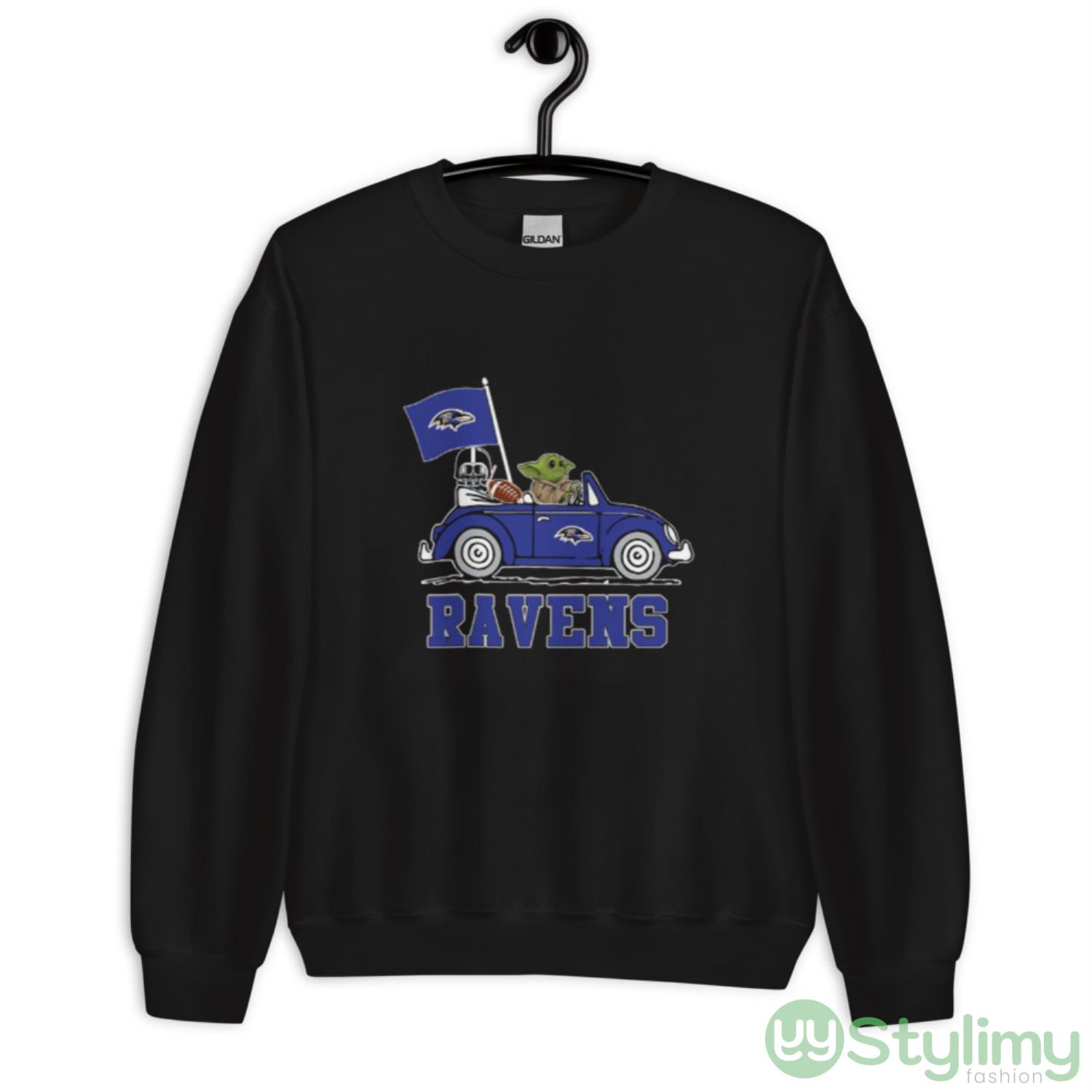 NFL Football Baltimore Ravens Darth Vader Baby Yoda Driving Star Wars Shirt 8 NFL Football Baltimore Ravens Darth Vader Baby Yoda Driving Star Wars Shirt - Unisex Crewneck Sweatshirt