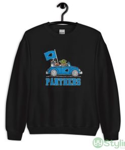 NFL Football Carolina Panthers Darth Vader Baby Yoda Driving Star Wars Shirt - Unisex Crewneck Sweatshirt