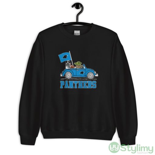 NFL Football Carolina Panthers Darth Vader Baby Yoda Driving Star Wars Shirt