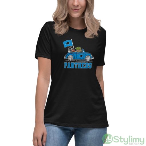 NFL Football Carolina Panthers Darth Vader Baby Yoda Driving Star Wars Shirt