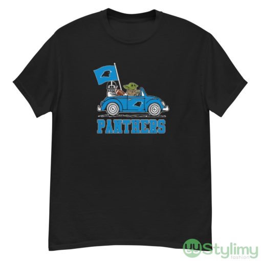 NFL Football Carolina Panthers Darth Vader Baby Yoda Driving Star Wars Shirt