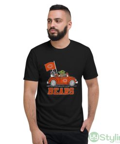 NFL Football Chicago Bears Darth Vader Baby Yoda Driving Star Wars Shirt - Short Sleeve T-Shirt