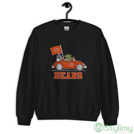NFL Football Chicago Bears Darth Vader Baby Yoda Driving Star Wars Shirt