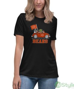 NFL Football Chicago Bears Darth Vader Baby Yoda Driving Star Wars Shirt - Women's Relaxed Short Sleeve Jersey Tee
