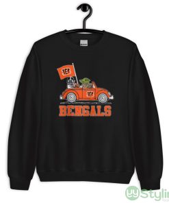 NFL Football Cincinnati Bengals Darth Vader Baby Yoda Driving Star Wars Shirt - Unisex Crewneck Sweatshirt