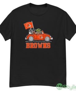 NFL Football Cleveland Browns Darth Vader Baby Yoda Driving Star Wars Shirt - G500 Men’s Classic T-Shirt