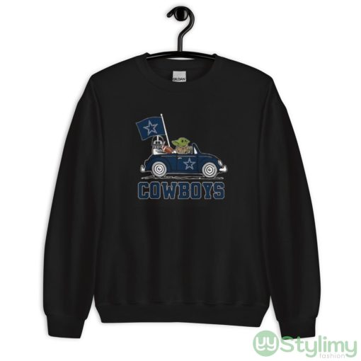 NFL Football Dallas Cowboys Darth Vader Baby Yoda Driving Star Wars Shirt