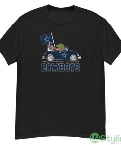 NFL Football Dallas Cowboys Darth Vader Baby Yoda Driving Star Wars Shirt - G500 Men’s Classic T-Shirt