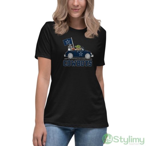 NFL Football Dallas Cowboys Darth Vader Baby Yoda Driving Star Wars Shirt