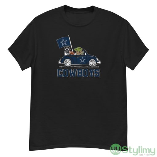 NFL Football Dallas Cowboys Darth Vader Baby Yoda Driving Star Wars Shirt