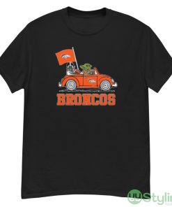 NFL Football Denver Broncos Darth Vader Baby Yoda Driving Star Wars Shirt - G500 Men’s Classic T-Shirt