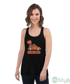 NFL Football Denver Broncos Darth Vader Baby Yoda Driving Star Wars Shirt - Women's Flowy Racerback Tank