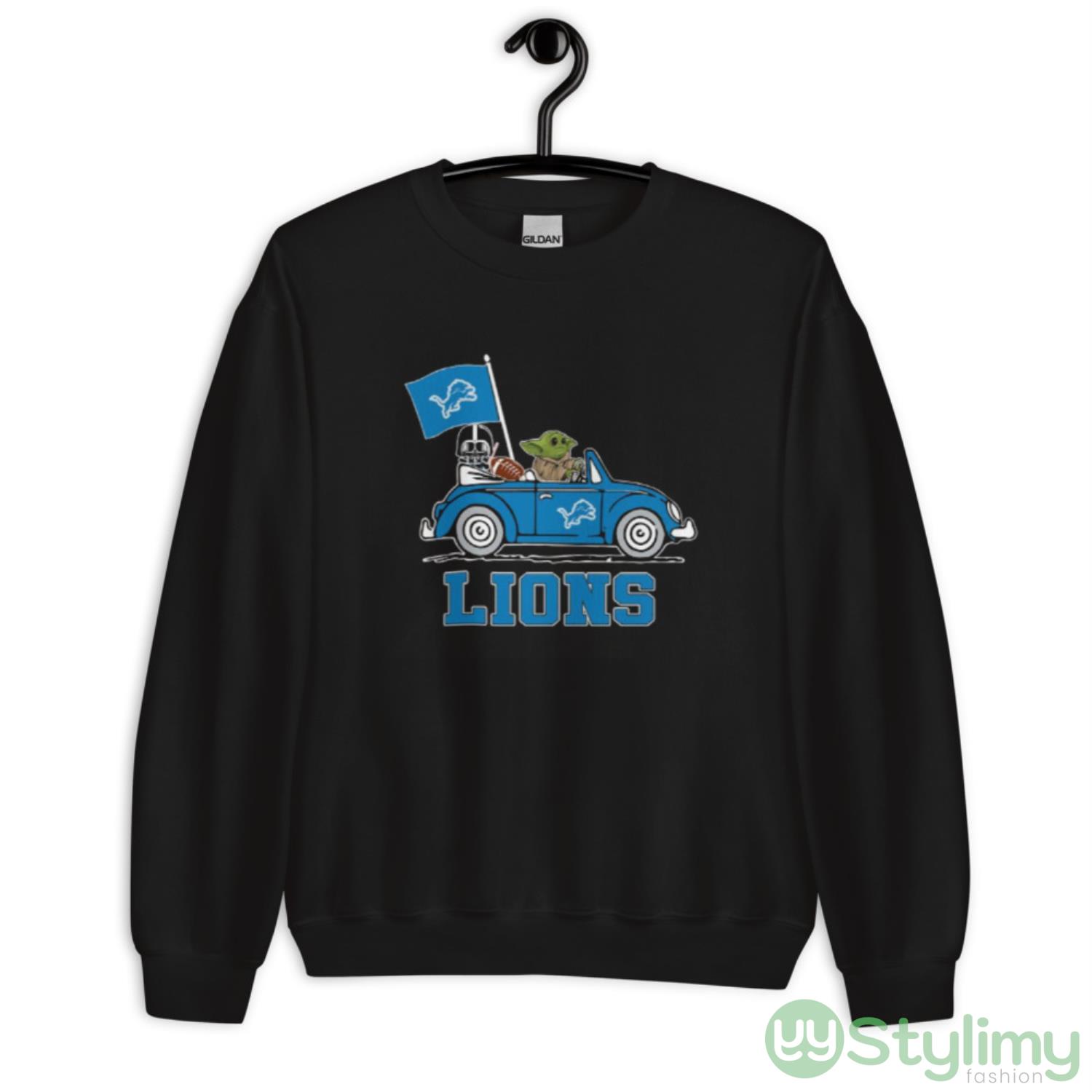 NFL Football Detroit Lions Darth Vader Baby Yoda Driving Star Wars Shirt 8 NFL Football Detroit Lions Darth Vader Baby Yoda Driving Star Wars Shirt - Unisex Crewneck Sweatshirt