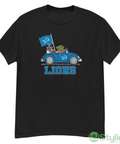 NFL Football Detroit Lions Darth Vader Baby Yoda Driving Star Wars Shirt - G500 Men’s Classic T-Shirt