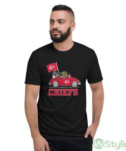 NFL Football Kansas City Chiefs Darth Vader Baby Yoda Driving Star Wars Shirt - Short Sleeve T-Shirt
