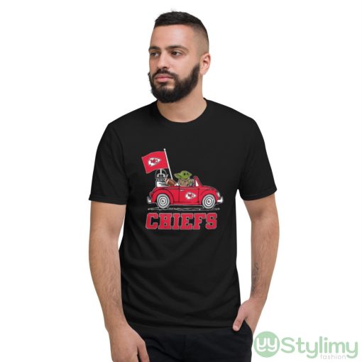 NFL Football Kansas City Chiefs Darth Vader Baby Yoda Driving Star Wars Shirt