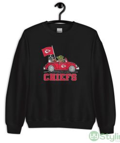 NFL Football Kansas City Chiefs Darth Vader Baby Yoda Driving Star Wars Shirt - Unisex Crewneck Sweatshirt