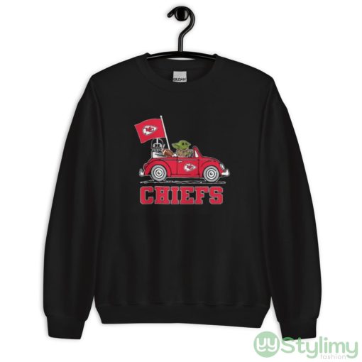 NFL Football Kansas City Chiefs Darth Vader Baby Yoda Driving Star Wars Shirt