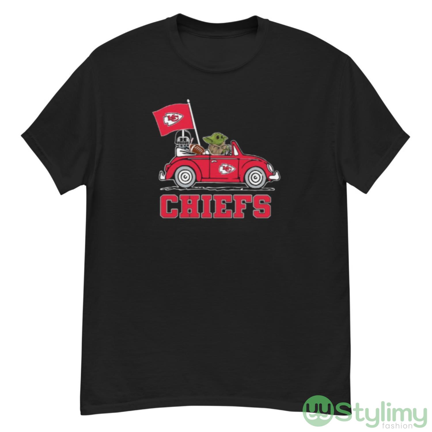 NFL Football Kansas City Chiefs Darth Vader Baby Yoda Driving Star Wars Shirt 7 NFL Football Kansas City Chiefs Darth Vader Baby Yoda Driving Star Wars Shirt - G500 Men’s Classic T-Shirt