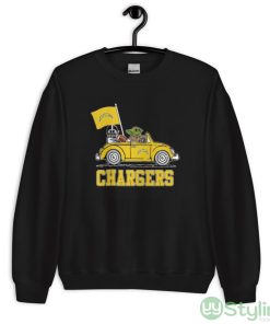 NFL Football Los Angeles Chargers Darth Vader Baby Yoda Driving Star Wars Shirt - Unisex Crewneck Sweatshirt