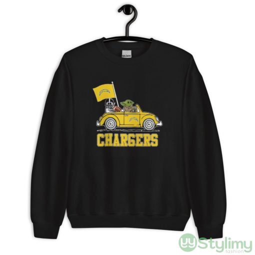 NFL Football Los Angeles Chargers Darth Vader Baby Yoda Driving Star Wars Shirt