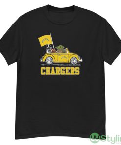 NFL Football Los Angeles Chargers Darth Vader Baby Yoda Driving Star Wars Shirt - G500 Men’s Classic T-Shirt