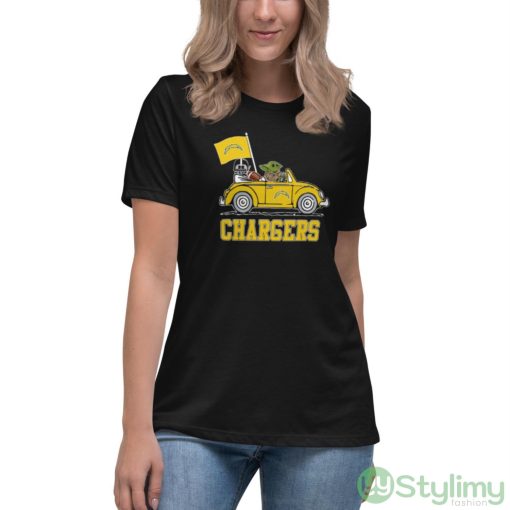 NFL Football Los Angeles Chargers Darth Vader Baby Yoda Driving Star Wars Shirt