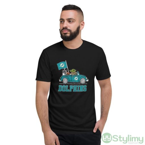 NFL Football Miami Dolphins Darth Vader Baby Yoda Driving Star Wars Shirt