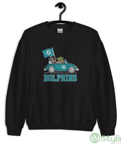 NFL Football Miami Dolphins Darth Vader Baby Yoda Driving Star Wars Shirt - Unisex Crewneck Sweatshirt