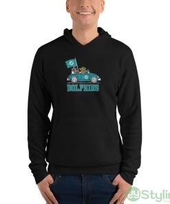 NFL Football Miami Dolphins Darth Vader Baby Yoda Driving Star Wars Shirt - Unisex Fleece Pullover Hoodie