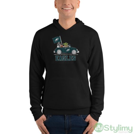 NFL Football Philadelphia Eagles Darth Vader Baby Yoda Driving Star Wars Shirt