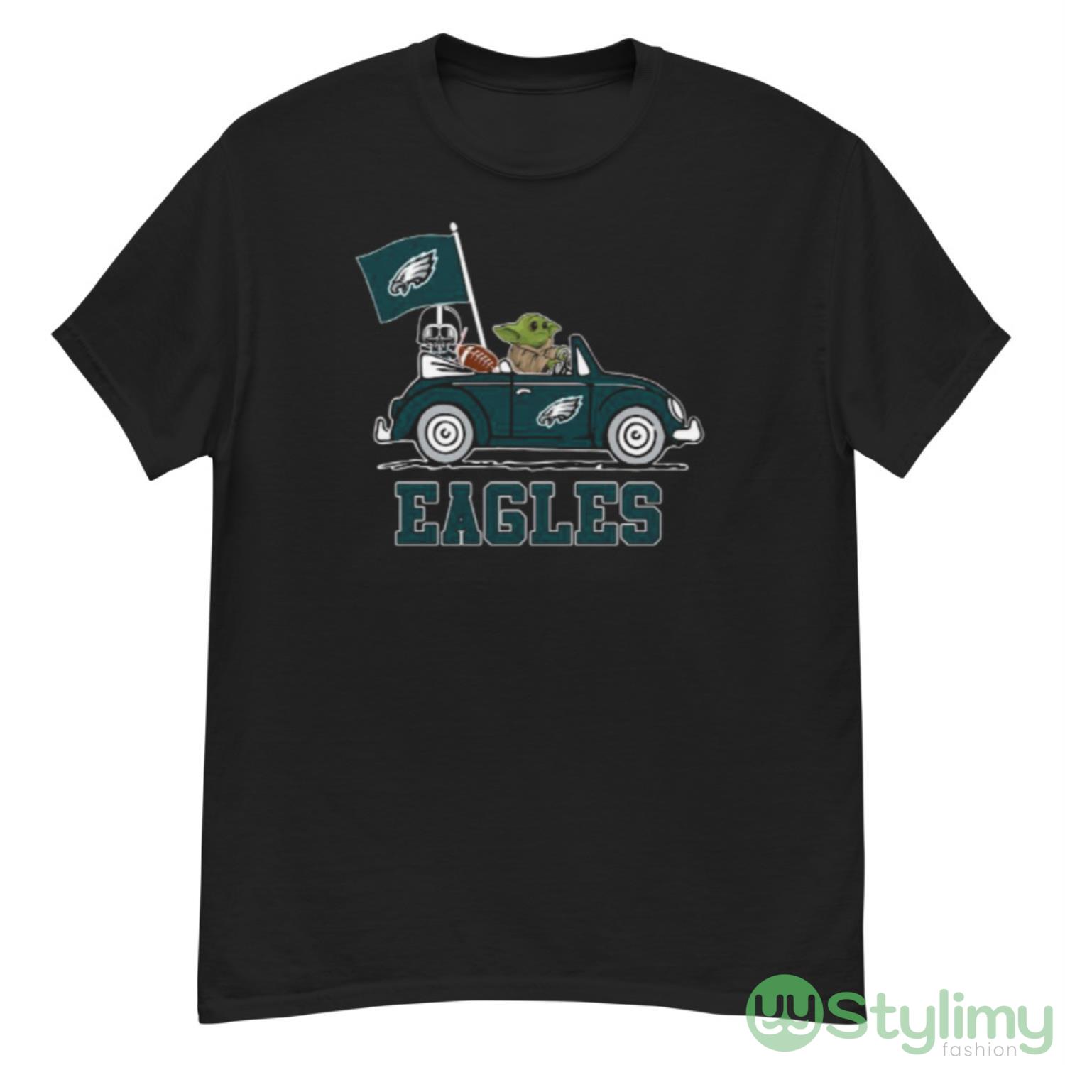 NFL Football Philadelphia Eagles Darth Vader Baby Yoda Driving Star Wars Shirt 7 NFL Football Philadelphia Eagles Darth Vader Baby Yoda Driving Star Wars Shirt - G500 Men’s Classic T-Shirt
