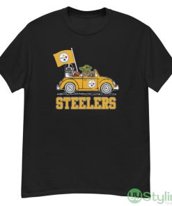 NFL Football Pittsburgh Steelers Darth Vader Baby Yoda Driving Star Wars Shirt - G500 Men’s Classic T-Shirt