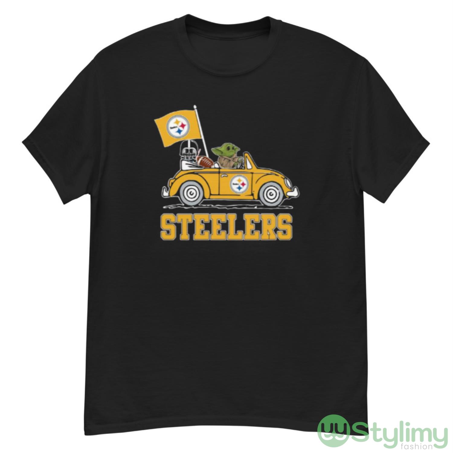 NFL Football Pittsburgh Steelers Darth Vader Baby Yoda Driving Star Wars Shirt 7 NFL Football Pittsburgh Steelers Darth Vader Baby Yoda Driving Star Wars Shirt - G500 Men’s Classic T-Shirt