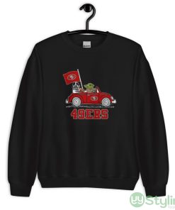NFL Football San Francisco 49ers Darth Vader Baby Yoda Driving Star Wars Shirt - Unisex Crewneck Sweatshirt