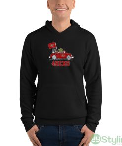 NFL Football San Francisco 49ers Darth Vader Baby Yoda Driving Star Wars Shirt - Unisex Fleece Pullover Hoodie